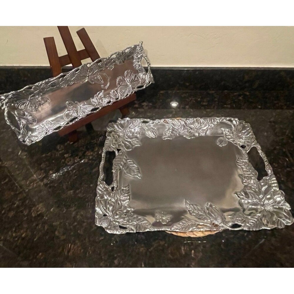 2 Arthur Court Serving Trays - Butterfly Pattern